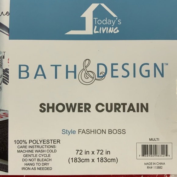 Fashion Girl Boss Shower Curtain Fabric 72 X 72 In Square White Pink Multicolor - Picture 4 of 11